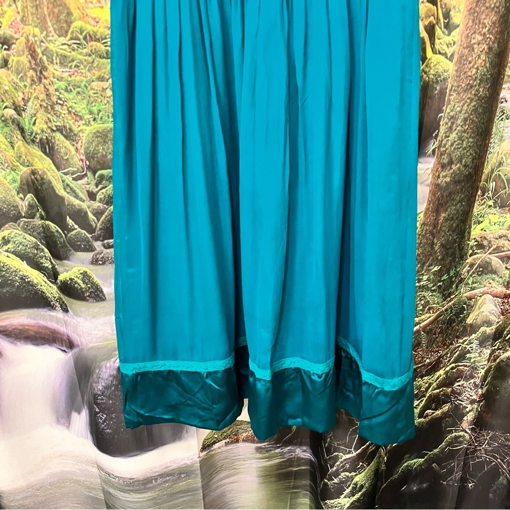Silk Laundry by Design Teal Cocktail Dress Y2K size 10 blue green - Picture 7 of 13